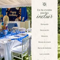 Mesa y montaje frente a la alberca